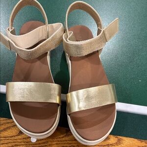 MIA Gold and Tan Kids Sandals